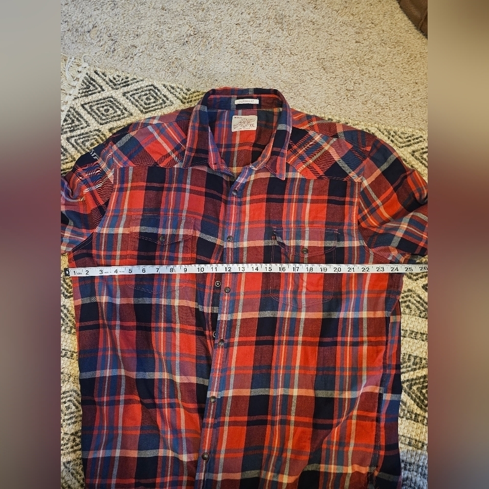 Lucky Brand Mens Plaid Flannel Pearl Snap Western Shirt Size XXL - Picture 4 of 4